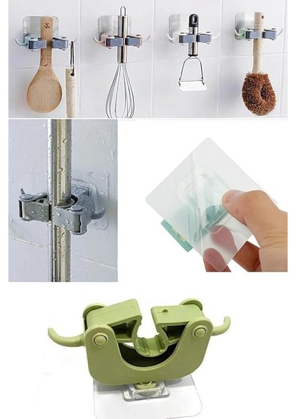 Paspas Süpürge Fırça ve Mop Askısı Sap Tutucu Mutfak Banyo Askı 2 Adet fiyatları