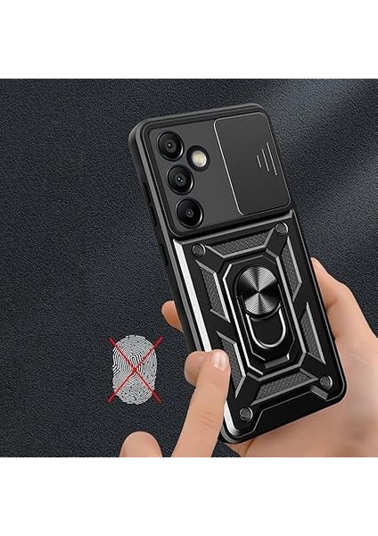 Samsung Galaxy S24 Fe ile Uyumlu Kılıf Sürgülü Siyah Panther Yüzüklü Silikon Orijinal (Samsung Galaxy S24 Fe ile Uyumlu, Sürgülü Siyah) fiyatları