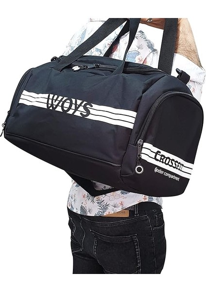 Omuz Askılı Siyah Renk Sporcu Çantası - Ayakkabı ve Termos Bölmeli fırsatları