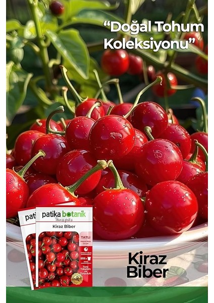 Botanik 200 Adet Kiraz Biber Tohumu (Tatlı)