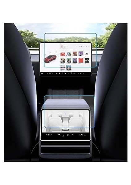 Model Y Juniper Uyumlu 2025 2026 15.4 Inç Multimedya Ekran ve 8 Inç Dokunmatik Ekran 9h Nano Ekran Koruyucu Set fiyatları