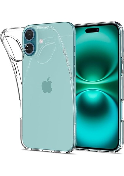 iPhone 16 Ince Kılıf Liquid Crystal Sararma Karşıtı Duraclear™ Hava Kanalı Teknolojisi™ Askeri Sınıf Koruma Crystal Clear Şeffaf Kapak - ACS08190