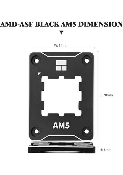 Asf-Siyah Am5 Cpu Tutucu, Düzeltici Bükülme Önleyici Sabitleme Çerçevesi, Am5 Tam Fit Sabit Işaretsiz Montaj, Am5 Bükülme Önleyici Kontak Çerçevesi, Cpu Soğutucu Standardı fiyatları