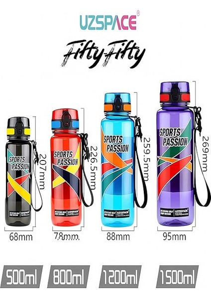 Sports Passion 500 ml Tritan Su Matarası Kaydırmaz Tutma Özelliği fırsatları