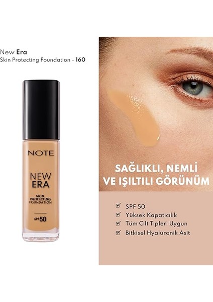 New Era Skin Protecting 160 Warm Almond Nemlendirici Etkili Spf 50 Hyaluronik Asitli Fondöten fiyatları