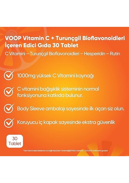 C Vitamini 1000 Miligram 30 Tablet indirimleri