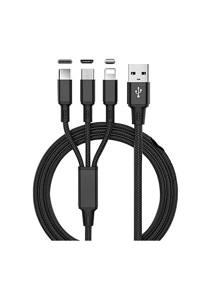 Hızlı Şarj 20W 3 In 1 Hızlı Şarj Kablosu 120 cm 3 A Lightning Type-C USB Micro Çoklu Data Kablosu fiyatları