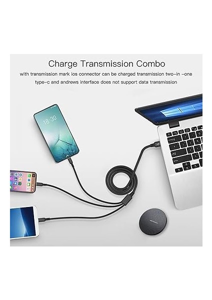Hızlı Şarj 20W 3 In 1 Hızlı Şarj Kablosu 120 cm 3 A Lightning Type-C USB Micro Çoklu Data Kablosu modelleri
