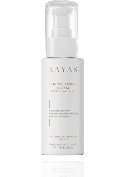 Cilt Beyazlatıcı Aydınlatıcı Glutatyonlu Leke Karşıtı Krem Kolajen, Niacinamide & Kojik Asitli 50 ml