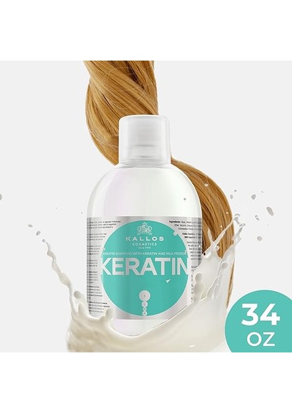 Keratinli ve Süt Proteinli Keratin 1000ML Şampuan Kuru, Hasarlı, Kimyasal Işlem Görmüş Saçlara fiyatları