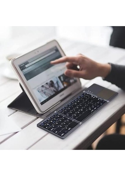 Bluetooth Klavye 3 Katmanlı Katlanabilir Portatif Taşınabilir Şık ve Kullanışlı Dokunmatik Yüzeye Sahip Klavye Windows/android/ıos/smart Tv B033 fırsatları