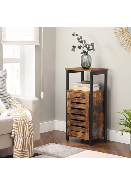 Yan Dolap, Komodin, Sağlam, 2 Açık Raflı Komodin, Endüstriyel Tasarım Komodin, Oturma Odası, Yatak Odası, Koridor, Vintage, LSC34BX fiyatları