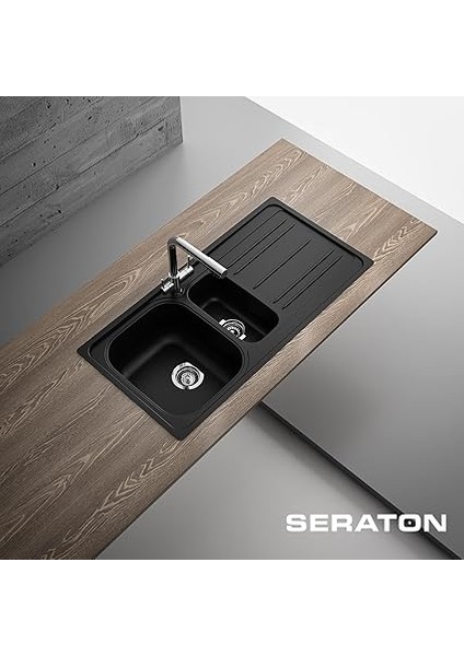 NS150R Noah Serisi 1.5 Göz Damlalıklı 50X100 Eviye Siyah modelleri