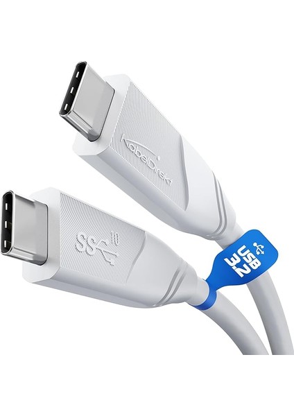 – Usb-C Kablosu, USB 3.2 Gen 2 – 2m (Veri Kablosu/şarj Kablosu, Güç Dağıtımı ile 10 Gbit/s ve 100 W'a Kadar Şarj Akımı/pd 3, Entegre Çip, Beyaz)