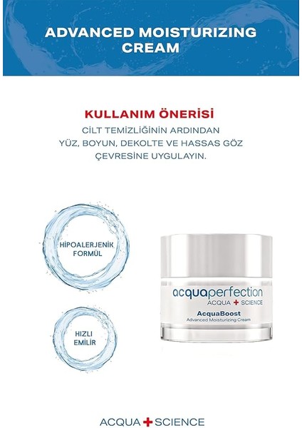 Perfection Acquaboost Yoğun Nemlendirici & Uva-Uvb Güneş Koruma Spf 30, Besleyici, Yenileyici, Nemlendirici Yüz Kremi 50ML, Tüm Ciltler Için indirimleri