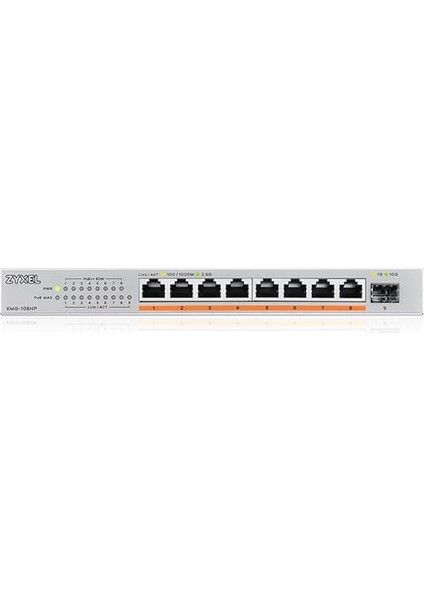 8-Port Poe 2.5g Multi-Gig Unmanaged Switch | 8 x Poe++ (60W) ile @ 100W | 1 x 10G Sfp+ | Masaüstü Veya Duvar Montajı [XMG-108HP] fiyatları