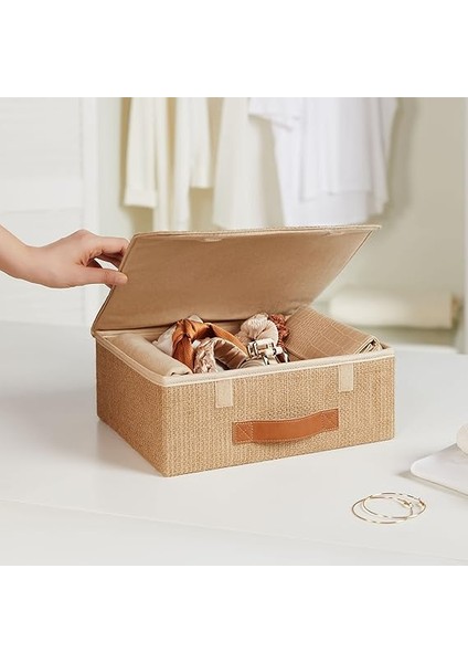 Home Textile Çekmece Içi Jüt Kapaklı Kutu 30 x 23 x 11 cm fırsatları