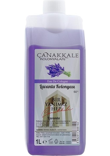 Kolonyaları Lavanta Kolonyası -1 Litre - (Bidon) Korumalı Kapak - Yeni Model fiyatları