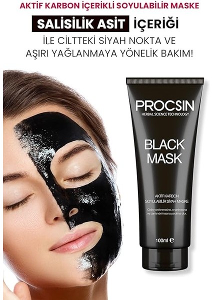 Siyah Nokta Giderici Aktif Kömürlü Siyah Maske 100ML modelleri