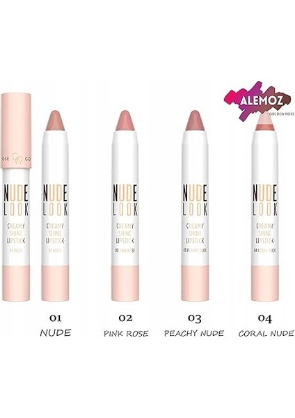 Rose Nude Look Creamy Shine Lips. No:02 Pink Rose 1 Paket fiyatları