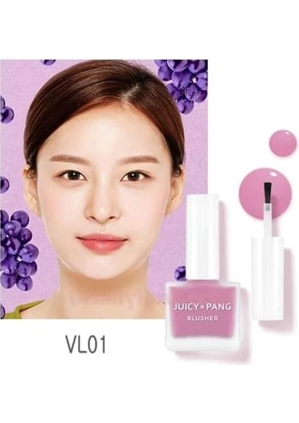 Meyve Kokulu, Nemlendirici, Doğal Görünümlü Sıvı Allık Juicy-Pang Water Blusher PK03 indirimleri