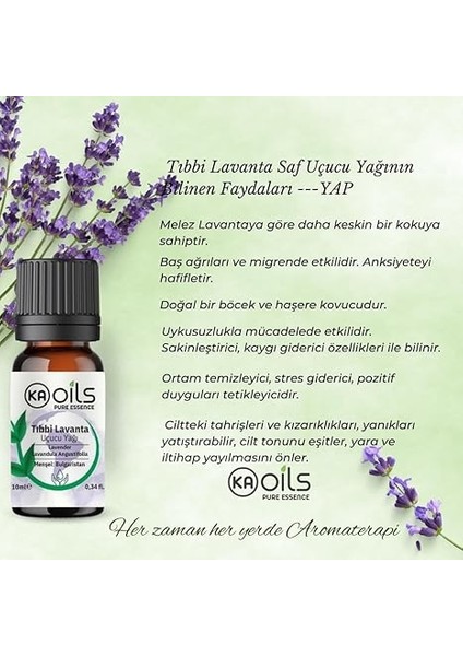 Tıbbi Lavanta Uçucu Yağı 10 ml | Lavandula Angustifolia Essential Oil | Uyku ve Stres Desteği | Yatıştırıcı Aromaterapi ve Difüzör Yağı fırsatları