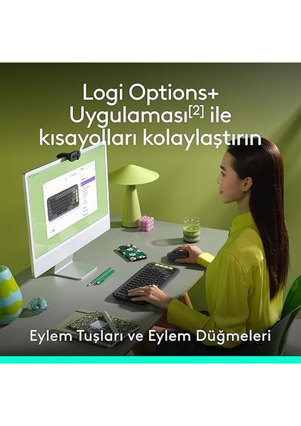 Pop Icon Combo Kablosuz Klavye ve Mouse Seti, Bluetooth, Konforlu Tasarım, Programlanabilir Tuşlar, Sessiz Tıklamalar, 3 Cihaza Kadar Easy-Switch, Türkçe Q Klavye, Siyah fırsatları