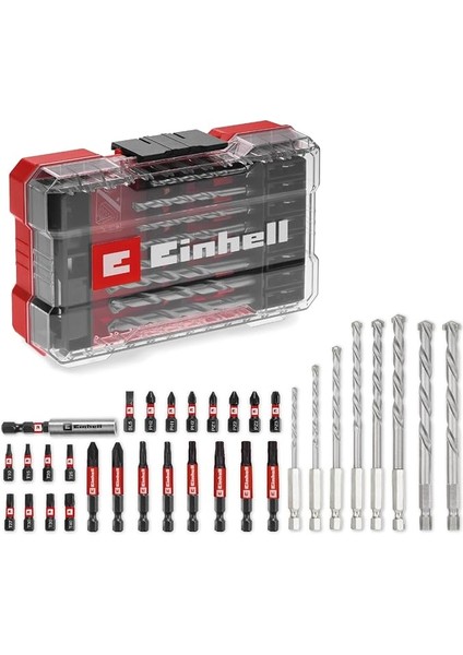 Einhell M-Case 33-Parça Darbeye Dayanıklı Uç ve Beton Matkap Ucu Seti (25 mm Uçlar, 50 mm Uçlar, Beton Matkap Ucu, 60 mm Uç Tutucu, Saklama Kutusu Dahil) - 49108753