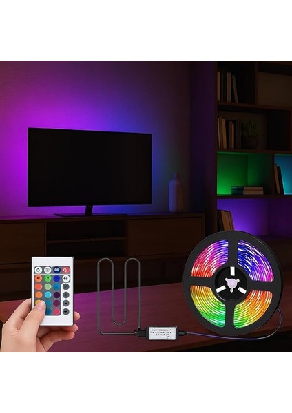 ve Pc Arkası Rgb Şerit LED Işık Seti - 3 Metre, USB Girişli, Kumandalı, 352 Renk Seçeneği, IP20 Iç Mekan, 4W Düşük Enerji Tüketimi CT4566 fiyatları
