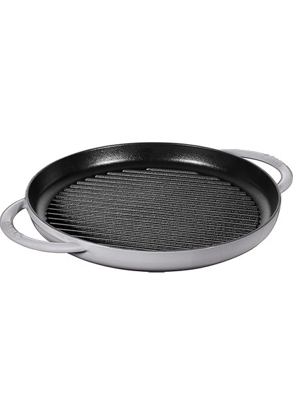 Grill Pans Çift Kulplu Döküm Izgara Tava, Gri