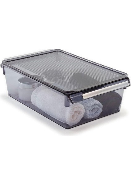 Kapaklıbanyo Mutfak Düzenleyici Raf Ps 325 * 205 * 100 mm Şeffaf Siyah M-E27-40-25K modelleri