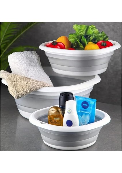 Home Katlanabilir Silikon Badya,akordiyon Plastik Leğen,katlanabilir Leğen (25X25)