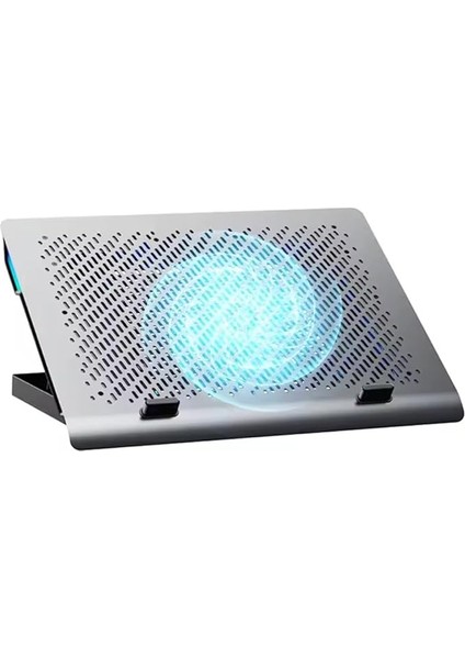 Şok Soğutma Profesyonel Dizüstü Bilgisayar Notebook Soğutucu Laptop Stand Işıklı Oyuncu Laptoplarına Özel Tek Büyük Fanı Ile Hızlı Soğutma 2 USB Giriş S601