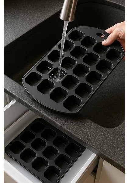 Silikon Piramit Buz Kalıbı 24 Bölmeli Buzluk Kalıbı Ikili Set Esnek Kolay Çıkartılabilir Gıda Uyumlu Malzeme Buz Yapma Dondurucu Uyumlu 2 Adet fiyatları