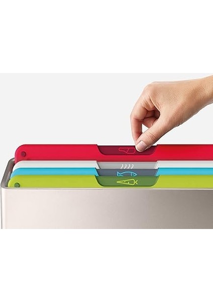 Joseph Folio Icon Kesme Tahtası Seti, Saklama Kutulu, Kaymaz, Renk Işaretli, 4 Parçalı indirimleri