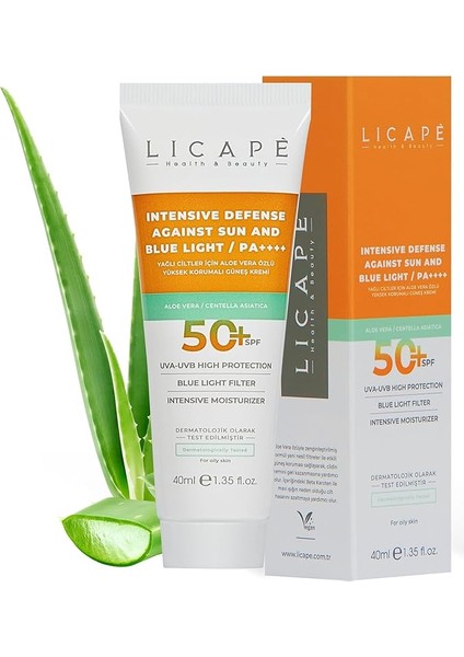 Yağlı Ciltler Için Aloe Vera Özlü Yüksek Korumalı Güneş Kremi 40ML