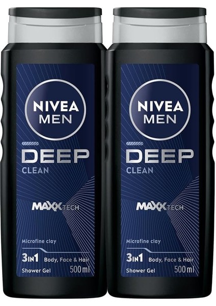 Men Deep Dimension Duş Jeli, Vücut,yüz ve Saç Şampuanı 2X500ML