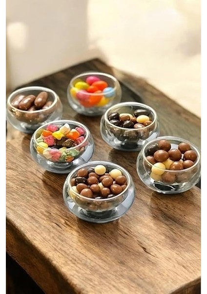 Home 6'lı 100 ml Çift Cidarlı Cam Reçellik, Sunumluk ve Çerezlik Mini Kase Seti – Şık ve Fonksiyonel Tasarım-Kahvaltılık ve Sosluk fiyatları