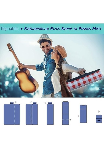 Plaj Havlusu, Piknik Örtüsü, Plaj Matı, Çantalı Plaj Hasırı,kamp Battaniyesi, Kamp Matı, Katlanabilir, Hafif, Su Geçirmez, Kum Geçirmez (Bisiklet-Sahil Yolu) indirimleri