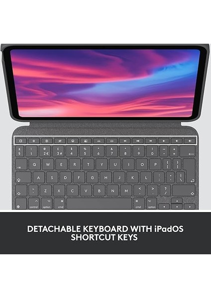 Combo Touch Ayrılabilir 10. Nesil iPad Klavye Kılıfı, Büyük Hassas Izleme Pedi, Tam Boy Arkadan Aydınlatmalı Klavye ve Akıllı Konektör Teknolojisi, Siyah modelleri