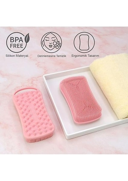 Beauty Çift Taraflı Silikon Vücut ve Saç Bakım Fırçası, Saç ve Vücut Derisine Masaj Yapan Şampuan Tarağı POPBEAUTY00015 modelleri