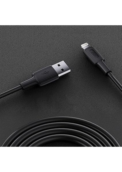 12W 2.4A Usb-A To Lightning iPhone iPad Silikon Hızlı Şarj ve Data Kablosu Siyah 2 Metre fırsatları