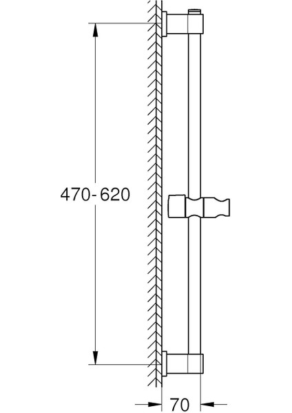 Vitalio Universal Sürgülü Ray, El Duşu Tutucu, Duş Başlığı Askısı, Hareketli, Ayarlanabilir, Quickglue S ile Montaj, Krom, 27724001 modelleri