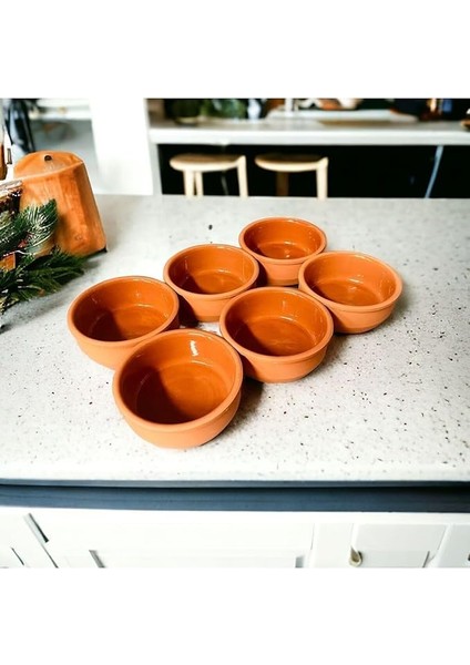 Anadolu Sütlaç Kase Güveç Içi Kahverengi Sırlı 6 Adet Çömlek