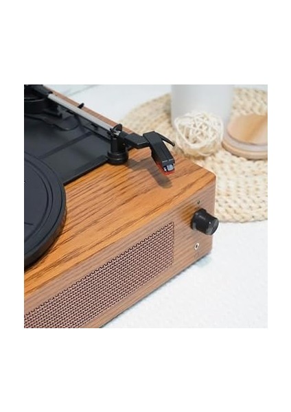 Klasik Görünümlü Pikap Hoparlörlü Vintage Ahşap Görünümlü Bluetooth Bağlantı 33 45 78 Dönüş Hızı Nostaljik Pikap R108 (Kahverengi) fırsatları