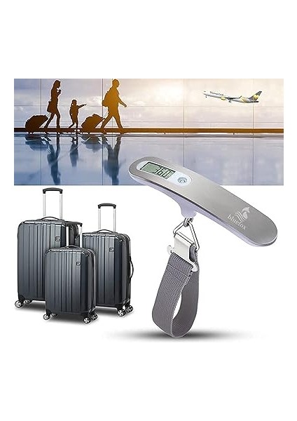 Dijital Bagaj Tartısı - 50KG/110LB Kapasiteli, Dara Fonksiyonlu, Arkadan Aydınlatmalı LCD Ekran, Çoklu Ağırlık Birimi Seçenekleri, Taşınabilir ve Ergonomik Tasarım fiyatları