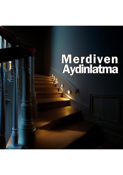 LED Hareket Sensörlü Ledli Gece Lambası Şarj Edilebilir, Taşınabilir 4000K Günışığı (2 Adet) fiyatları