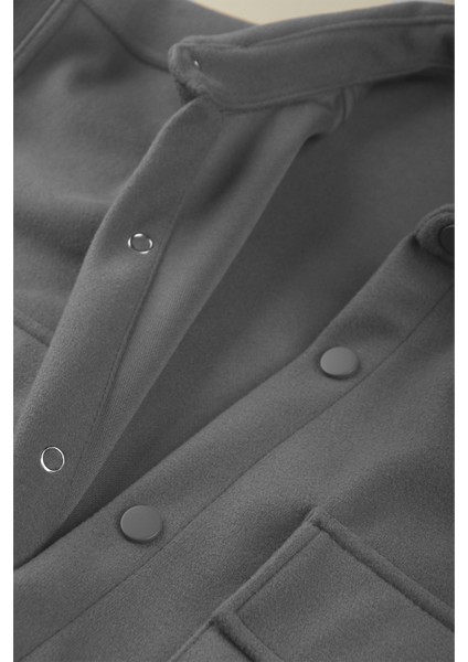 Erkek Antrasit Dar Kesim Cepleri Kapaklı Çıtçıtlı Ince Kaşe Ceket Mont 2500559 fırsatları