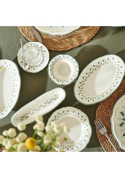 Maison Adelina Stoneware 26 Parça 6 Kişilik Kahvaltı Takımı Yeşil modelleri