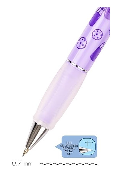 Deep Süt & Kurabiye Baskılı Mekanik Versatil Kalem 0.7 Lavanta modelleri